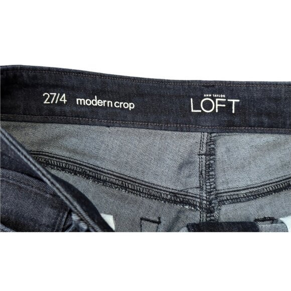 LOFT Modern Crop Dark Wash Jeans Size 4 (27) - Picture 3 of 3